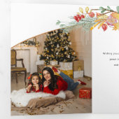 Carte Trois Volets Calligraphie botanique d'hiver (Intérieur en premier)