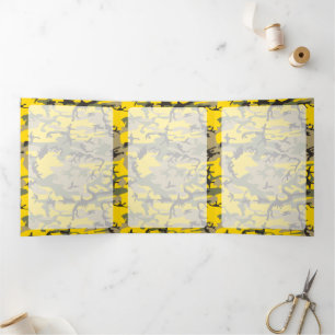 Carte Trois Volets Camo jaune et vert, camouflage, militaire, armée