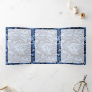 Carte Trois Volets Camo Navy, camouflage bleu, Militaire, Armée
