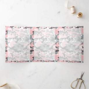 Carte Trois Volets Camo rose et gris, Camouflage, Militaire, Armée