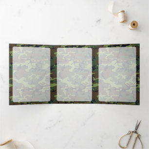 Carte Trois Volets Camo Vert, Camouflage, Militaire, Armée