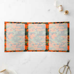 Carte Trois Volets Camo Vert et Orange, Camouflage, Militaire, Armée