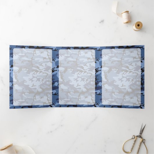 Carte Trois Volets Camouflage bleu marine, Militaire, Armée (Intérieur)