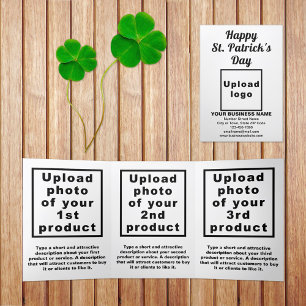 Carte Trois Volets Carte blanche triplée d'affaires St. Patrick's Day