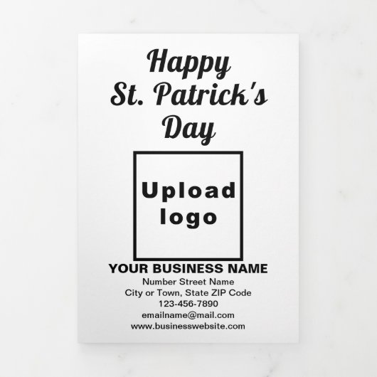 Carte Trois Volets Carte blanche triplée d'affaires St. Patrick's Day (Page de couverture)