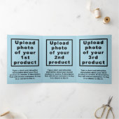 Carte Trois Volets Carte Bleu clair pour le Nouvel An (Intérieur)