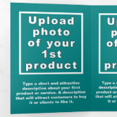 Carte Trois Volets Carte triangulaire Turquoise pour produits d'affai (Intérieur en premier)