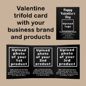 Carte Trois Volets Carte triangulaire Valentine Black Business