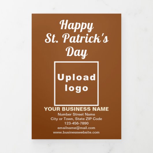 Carte Trois Volets Carte triplée Brown St. Patrick's Day Business (Page de couverture)
