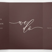 Carte Trois Volets Chocolat officiel brun Mariage moderne (Intérieur au milieu)