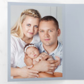 Carte Trois Volets Christening 8 Merci photo Keepsaké bleu (Intérieur en premier)