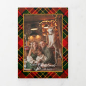 Carte Trois Volets Classic Red, Green, Gold Christmas Plaid 1-Photo (Page de couverture)