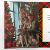 Carte Trois Volets Classic Red, Green, Gold Christmas Plaid 1-Photo (Intérieur en premier)