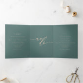 Carte Trois Volets Classic Sage Green Simple Forme minimum Mariage (Intérieur)