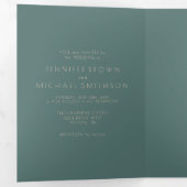 Carte Trois Volets Classic Sage Green Simple Forme minimum Mariage (Intérieur en premier)