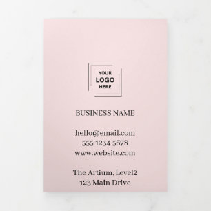 Carte Trois Volets Conception de marque professionnelle rose pâle pou