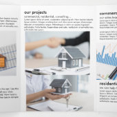Carte Trois Volets Construction de bâtiments en blocs noir et blanc m (Intérieur au milieu)