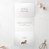 Carte Trois Volets Courses Horses anniversaire salutation (Intérieur)