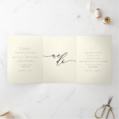 Carte Trois Volets Cream Classic Formal minimum Mariage (Intérieur)