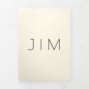 Carte Trois Volets Cream Classic Formal minimum Mariage