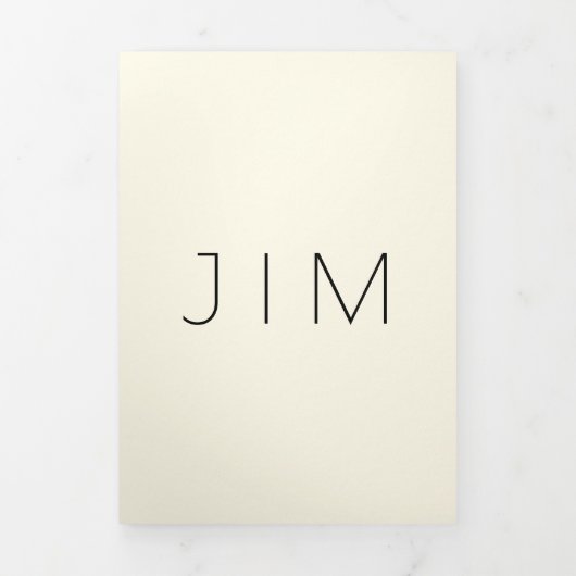 Carte Trois Volets Cream Classic Formal minimum Mariage (Page de couverture)