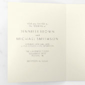 Carte Trois Volets Cream Classic Formal minimum Mariage (Intérieur en premier)
