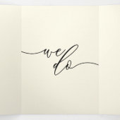 Carte Trois Volets Cream Classic Formal minimum Mariage (Intérieur au milieu)