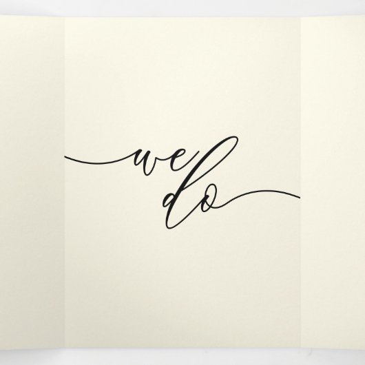 Carte Trois Volets Cream Classic Formal minimum Mariage (Intérieur au milieu)