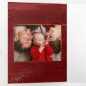 Carte Trois Volets Croire en or Calligraphie, Sparkles Photo - Rouge  (Intérieur en premier)
