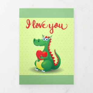 Carte Trois Volets Dragon en amour