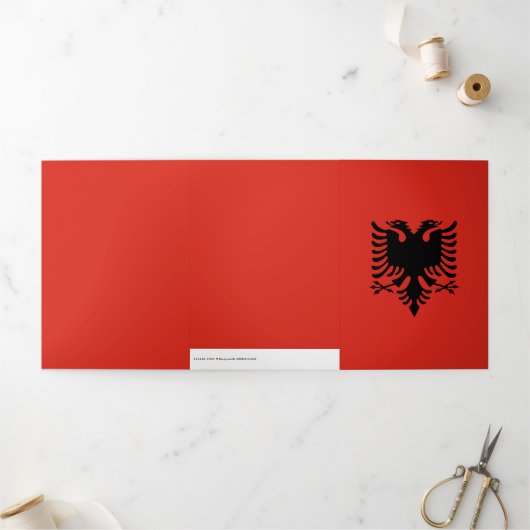Carte Trois Volets Drapeau albanais (Extérieur)