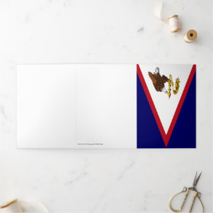 Carte Trois Volets Drapeau des Samoa américaines