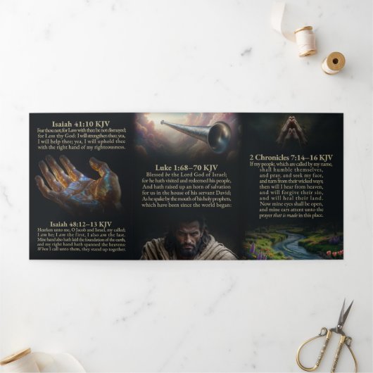 Carte Trois Volets Écoute et recherche l'Eternel Dieu KJV Carte Tri-F (Extérieur)