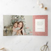 Carte Trois Volets Elegant Coquette Bow Merry Christmas Arch Photo (Intérieur)