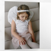 Carte Trois Volets Élégant Marbre blanc sculpté photo (Intérieur en premier)