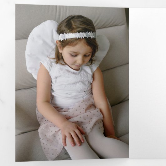 Carte Trois Volets Élégant Marbre blanc sculpté photo (Intérieur en premier)