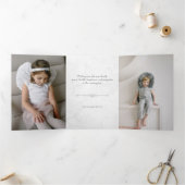 Carte Trois Volets Élégant Marbre blanc sculpté photo (Intérieur)