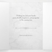 Carte Trois Volets Élégant Marbre blanc sculpté photo (Intérieur au milieu)