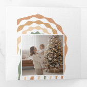 Carte Trois Volets Elegant Retro Christmas Design Family Arch Photo (Intérieur en premier)