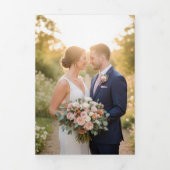 Carte Trois Volets Elegant Thank You with 9 Wedding Photos (Page de couverture)