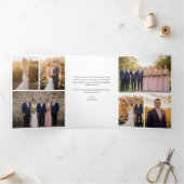 Carte Trois Volets Elegant Thank You with 9 Wedding Photos (Intérieur)