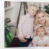 Carte Trois Volets Elegant Watercolor Poinsettias, Roses & Pine Photo (Intérieur en premier)