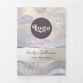 Carte Trois Volets Elégante parties scintillant aquarelle vagues trip (Page de couverture)