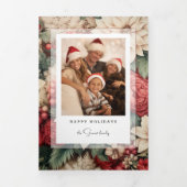 Carte Trois Volets Élégante photo florale de vacances (Page de couverture)