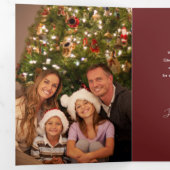 Carte Trois Volets Élégante photo florale de vacances (Intérieur en premier)