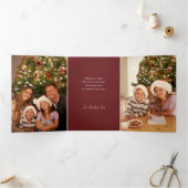 Carte Trois Volets Élégante photo florale de vacances (Intérieur)