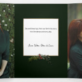 Carte Trois Volets Élégante typographie florale Noel or (Intérieur au milieu)