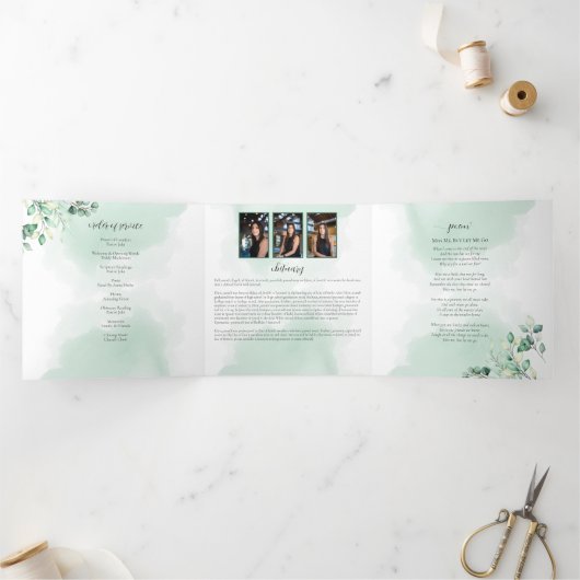 Carte Trois Volets En Mémoire Amoureuse Eucalyptus Services de verdur (Intérieur)