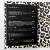 Carte Trois Volets Eyelashes avec Empreinte de léopard Price List Bro (Intérieur en premier)