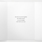 Carte Trois Volets Festive moderne Joyeux Joyeux Vacances Script Phot (Intérieur au milieu)